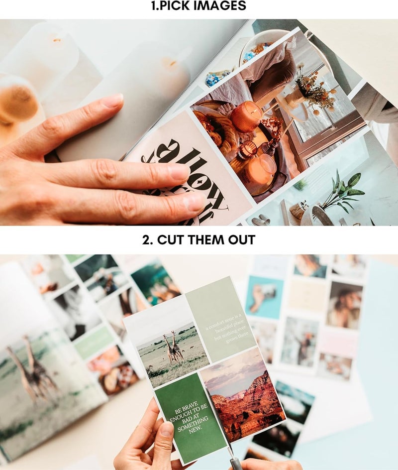 Lamare Vision Board Book - 1000+ Aesthetic Vision Board Images & Motivational Quotes, Vision Board Supplies, Vision Board Kit, Collage Book for Manifestation, Self Care & Goal Setting - Image 3